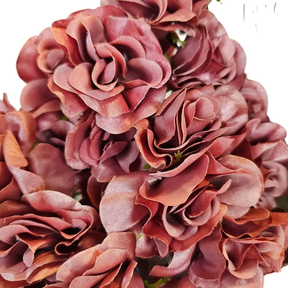 Mauve Pink Satin Open Rose Stems Artificial Flowers Wedding Craft 2.5